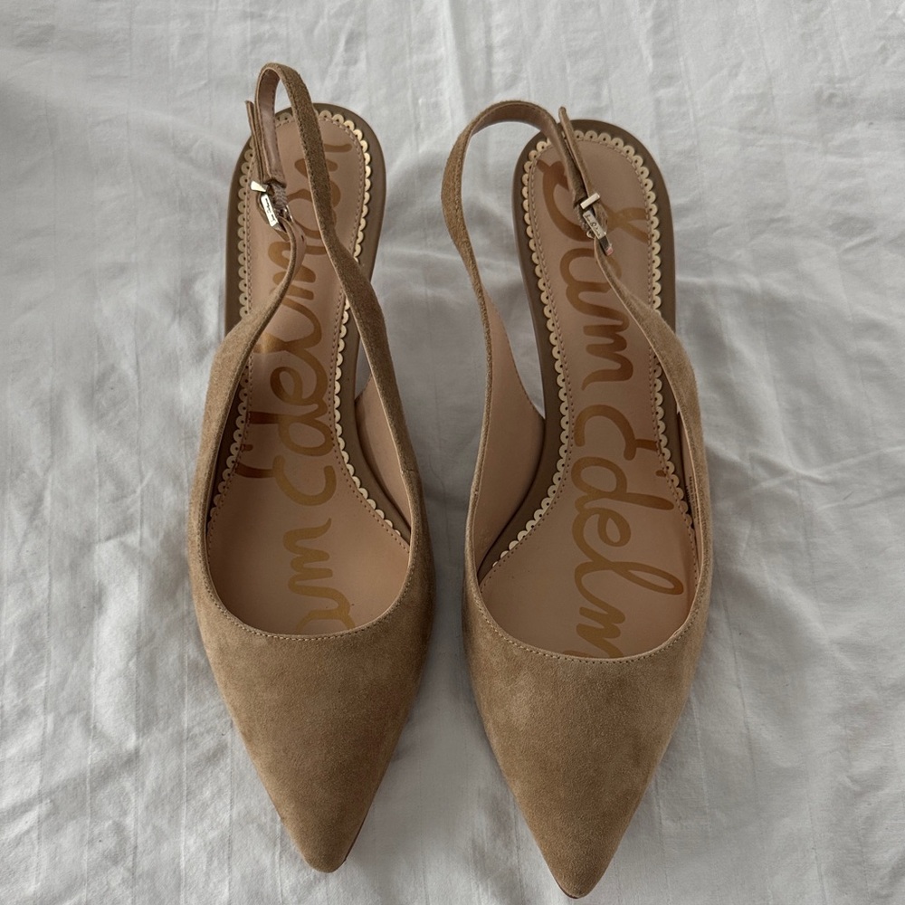 Sam Edelman Tan Suede Slingback Heels